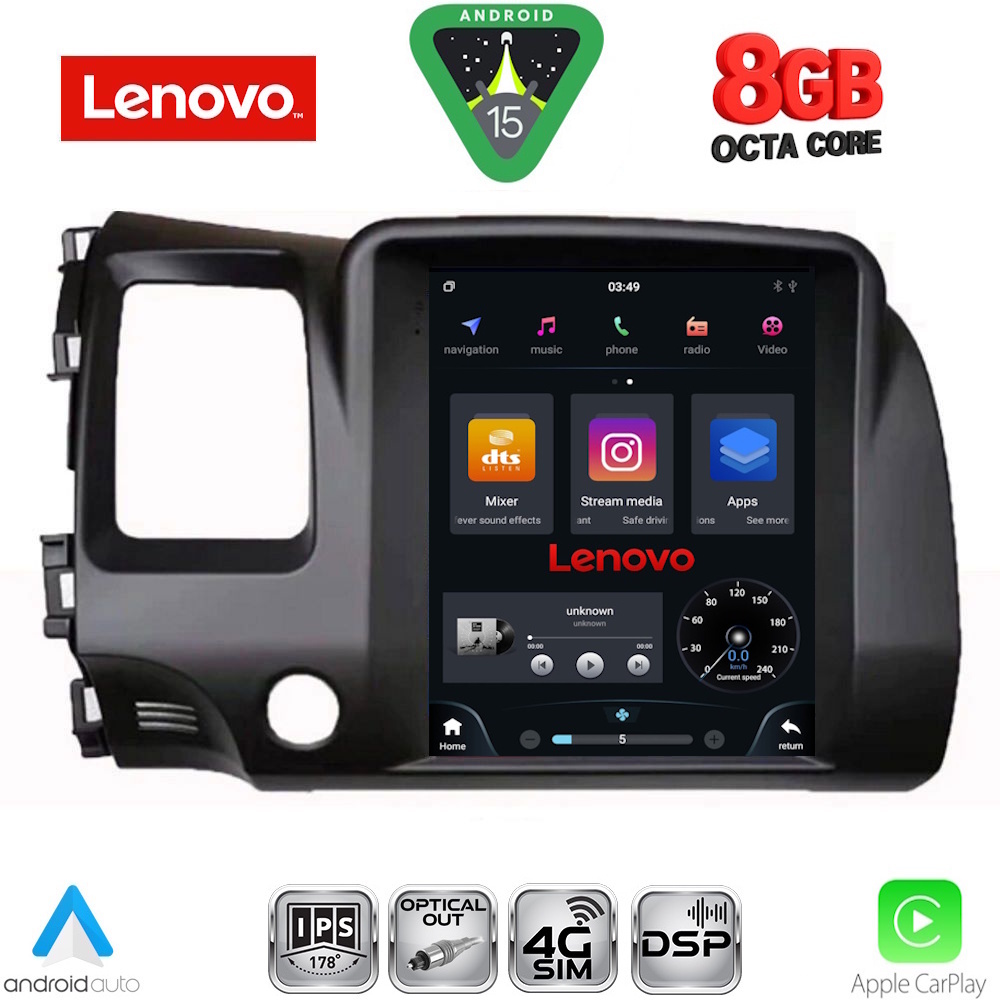 LENOVO SSW 10988_CPA TESLA STYLE for HONDA CIVIC 4D mod. 2006-2012