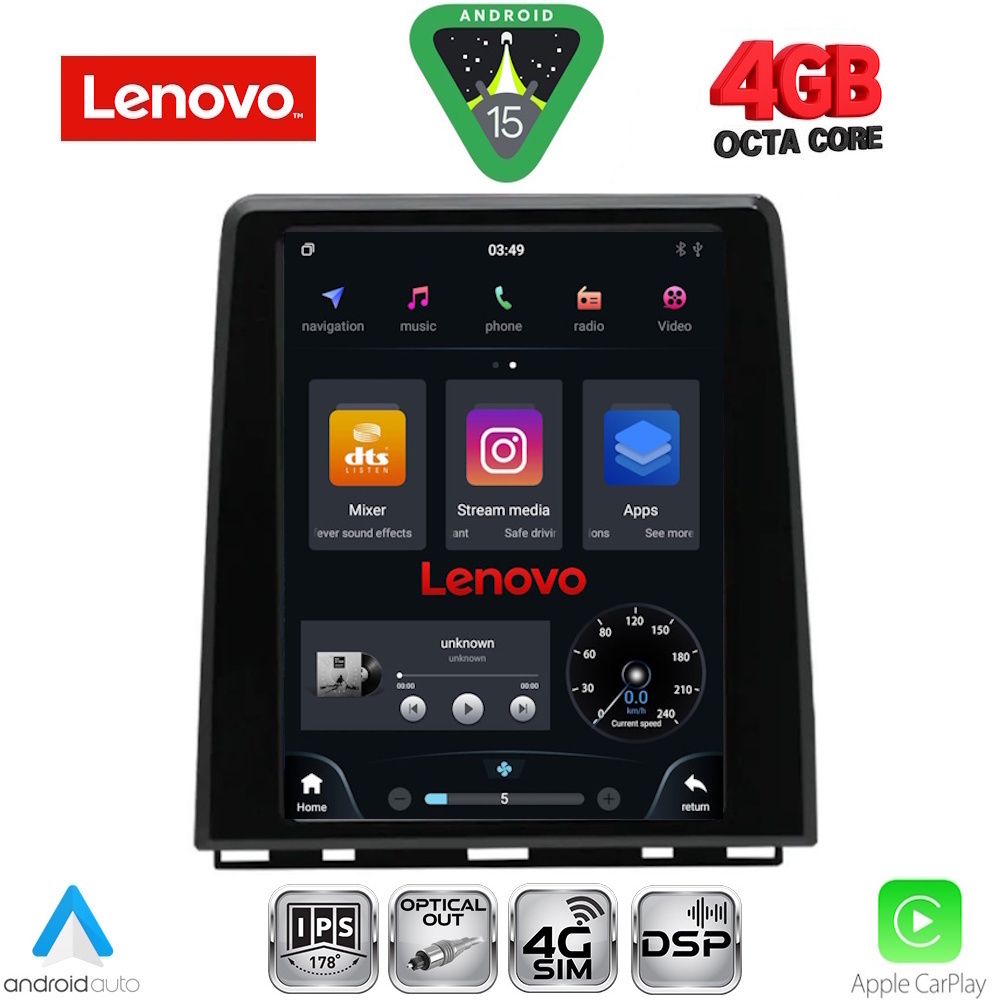 LENOVO SSX 9948_CPAA (HIGH VERSION) TESLA STYLE for RENAULT CLIO 5 - CAPTUR mod. 2019-2026