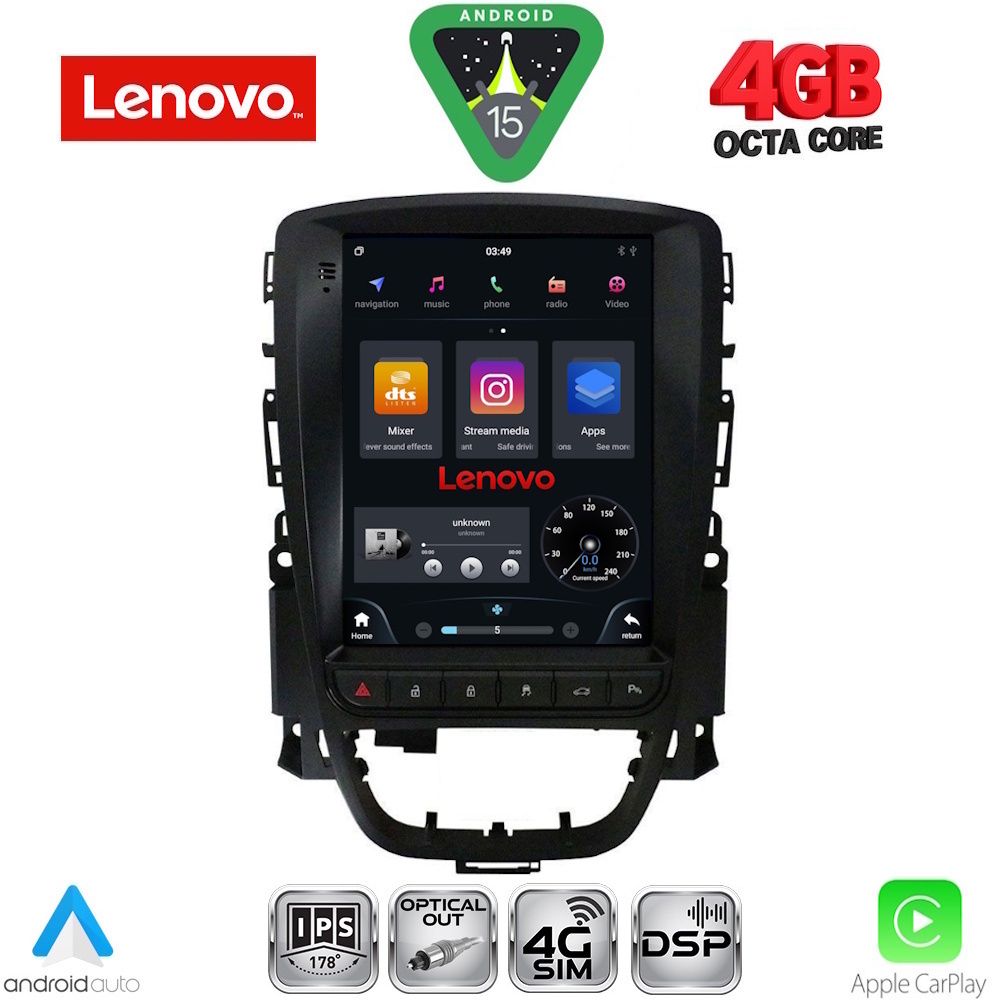 LENOVO SSX 9972_CPA TESLA STYLE for OPEL ASTRA J mod. 2011-2016