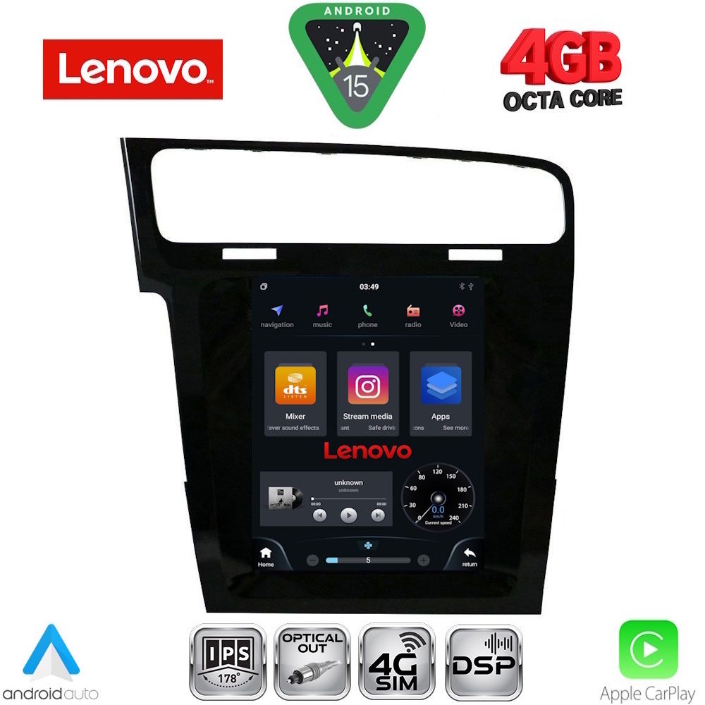 LENOVO SSX 9985_CPA TESLA STYLE for VW GOLF 7 mod. 2013-2021