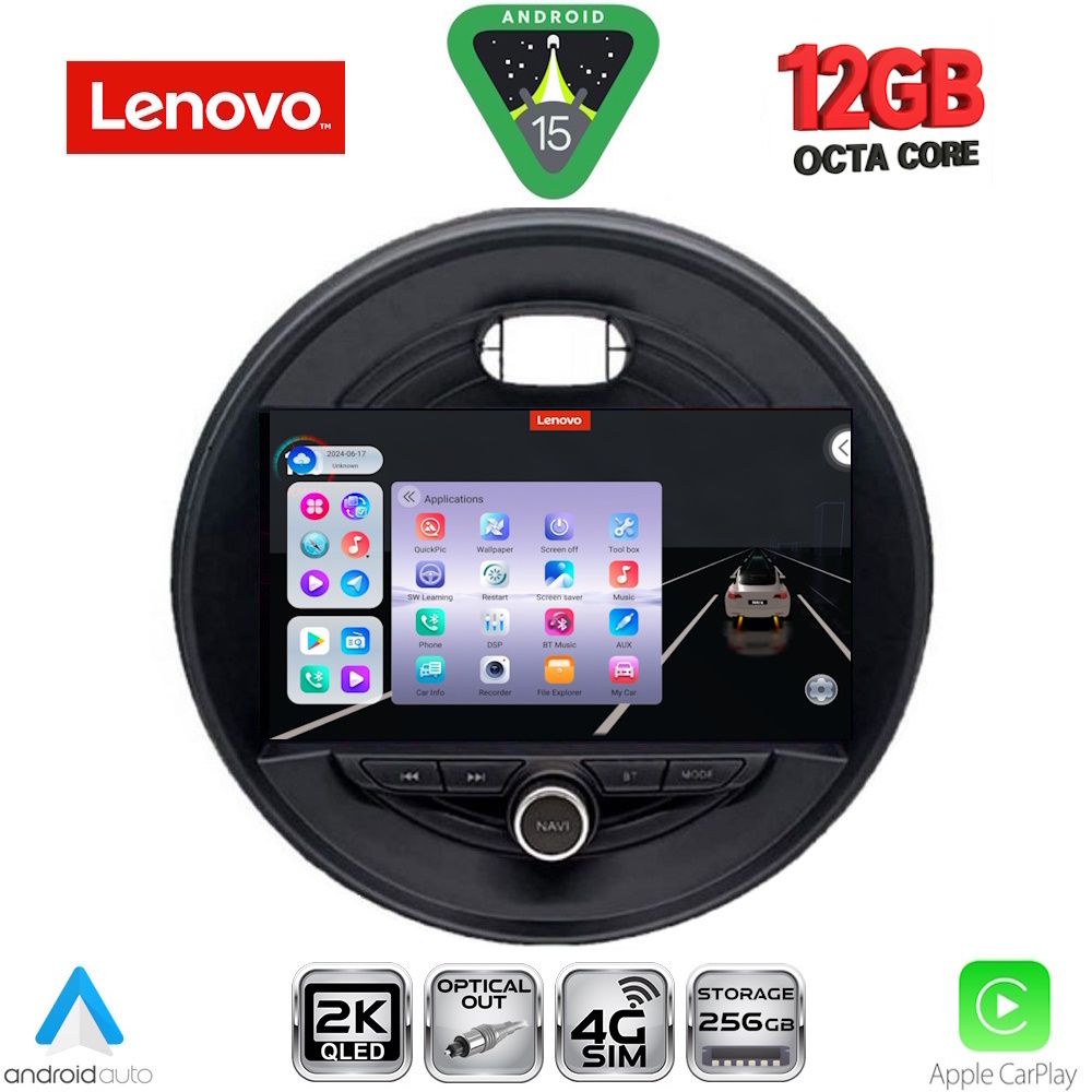 LENOVO SSZ 12066_CPA (9inc) MULTIMEDIA TABLET for MINI COOPER (F55-56-F57) mod. 2015-2024 - CLUBMAN (F54) mod. 2015-2024 - ROADSTER (F59) mod. 2014- COUNTRYMAN (F60) mod. 2016-202