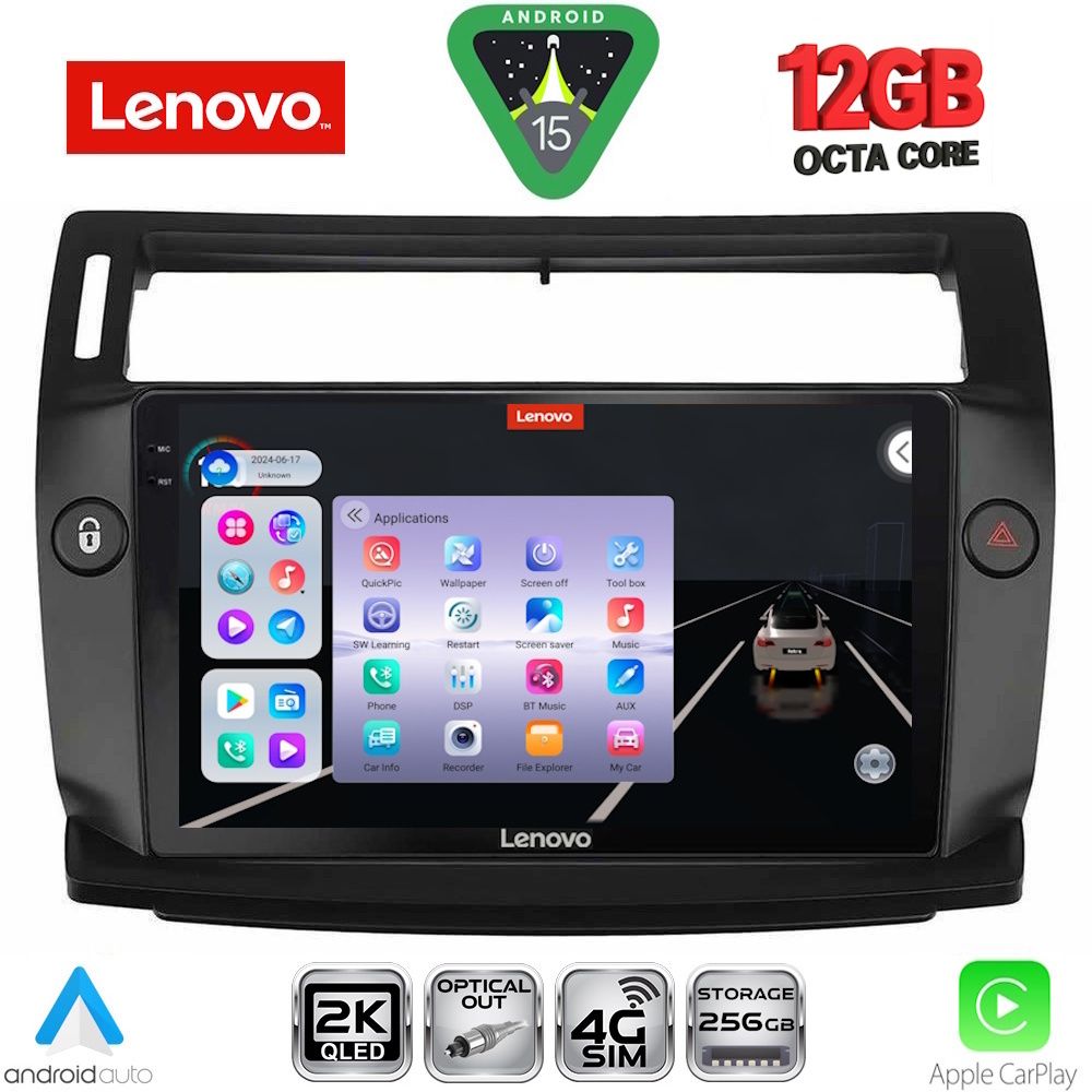 LENOVO SSZ 12084BL_CPA (9inc) MULTIMEDIA TABLET for CITROEN C4 mod. 2004-2011 (BLACK)
