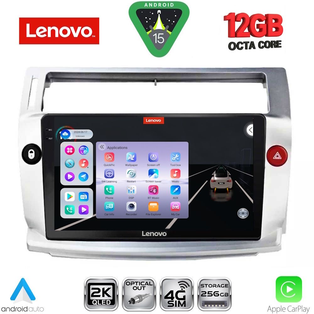 LENOVO SSZ 12084SL_CPA (9inc) MULTIMEDIA TABLET for CITROEN C4 mod. 2004-2011 (SILVER)