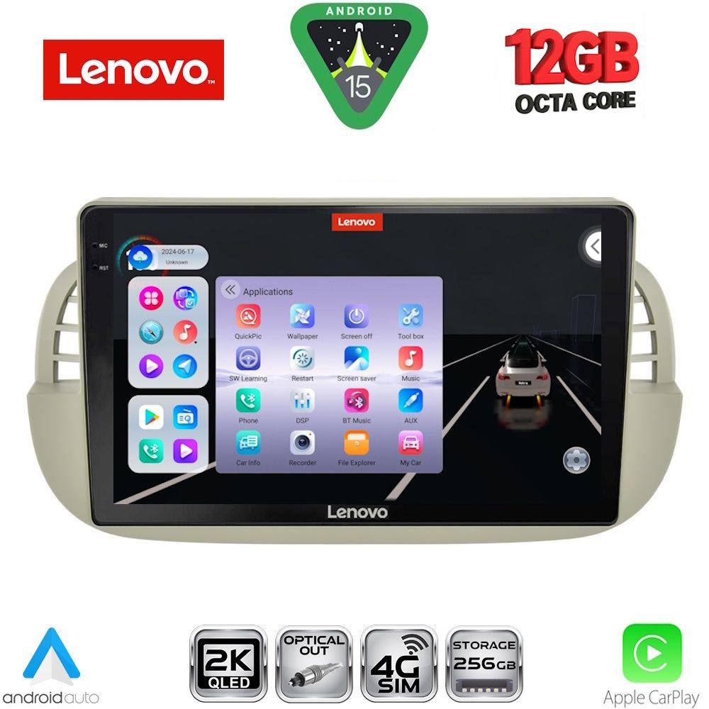 LENOVO SSZ 12130BG_CPA (9inc) MULTIMEDIA TABLET for FIAT 500 mod. 2007-2015 (BEIGE)