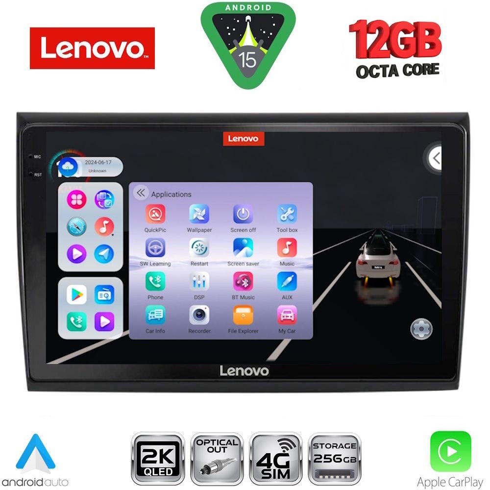 LENOVO SSZ 12136_CPA (9inc) MULTIMEDIA TABLET for FIAT BRAVO mod. 2007-2019