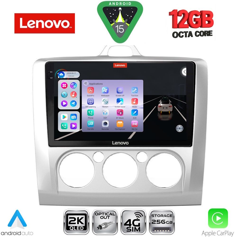 LENOVO SSZ 12156SL_CPA A/C (9inc) MULTIMEDIA TABLET for FORD FOCUS mod. 2005-2012 (SILVER)