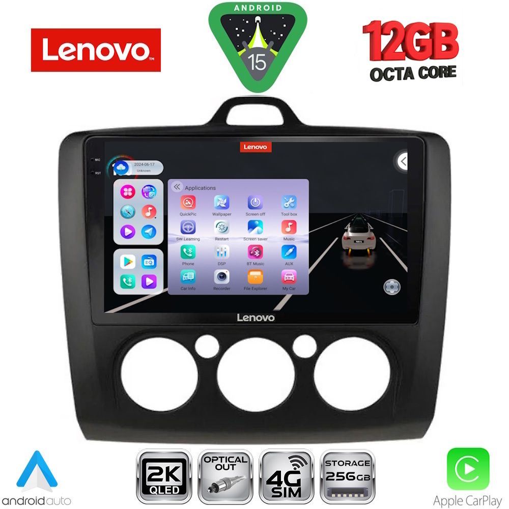 LENOVO SSZ 12156BL_CPA A/C (9inc) MULTIMEDIA TABLET for FORD FOCUS mod. 2005-2012 (BLACK)