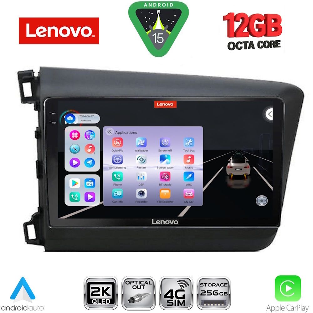 LENOVO SSZ 121904D_CPA (9inc) MULTIMEDIA TABLET for HONDA CIVIC 4Doors mod. 2012-2016