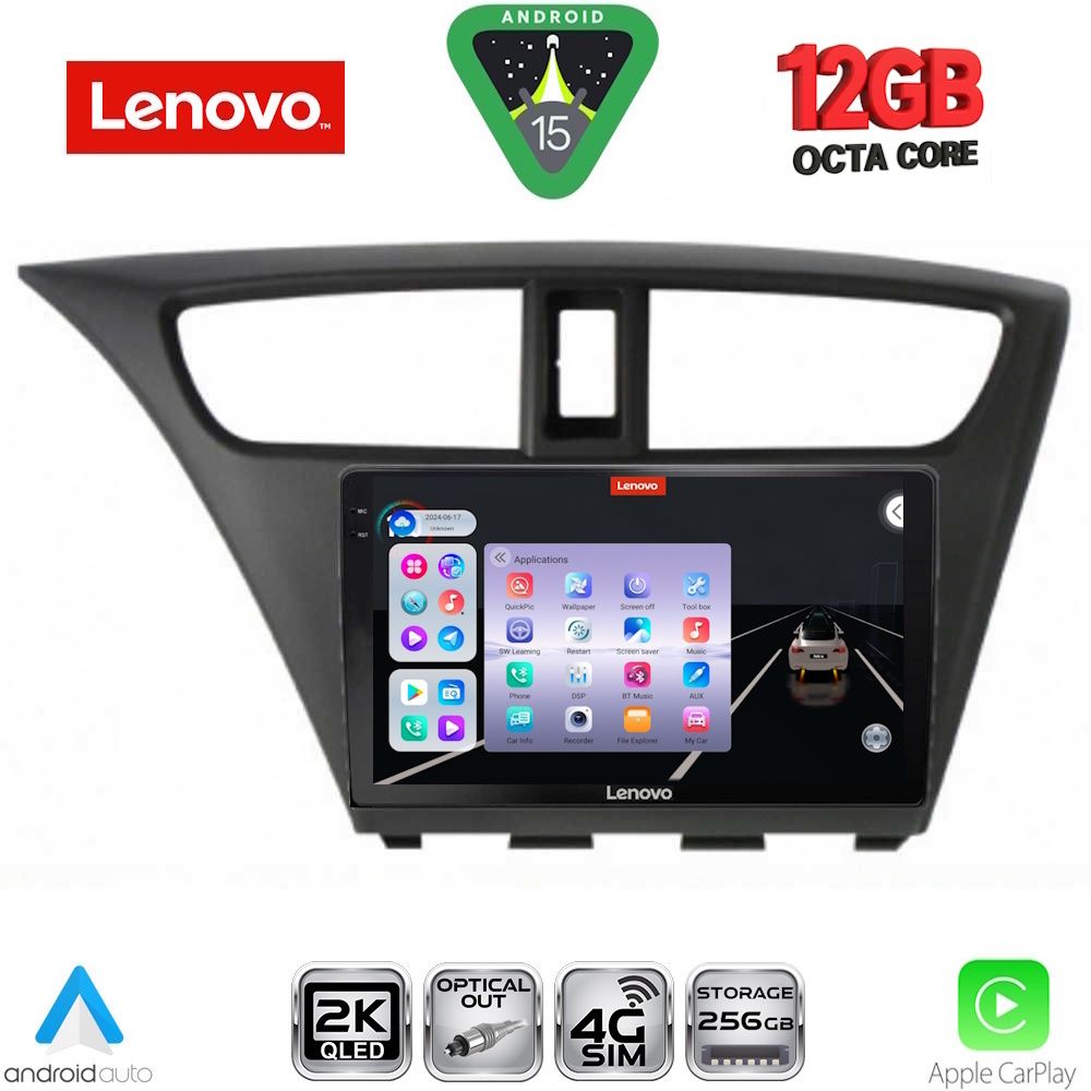 LENOVO SSZ 12190_CPA (9inc) MULTIMEDIA TABLET for HONDA CIVIC mod. 2012-2016