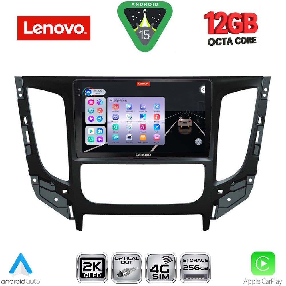 LENOVO SSZ 12437_CPA CLIMA (9inc) MULTIMEDIA TABLET for MITSUBISHI L200 mod. 2015-2019 with CLIMA