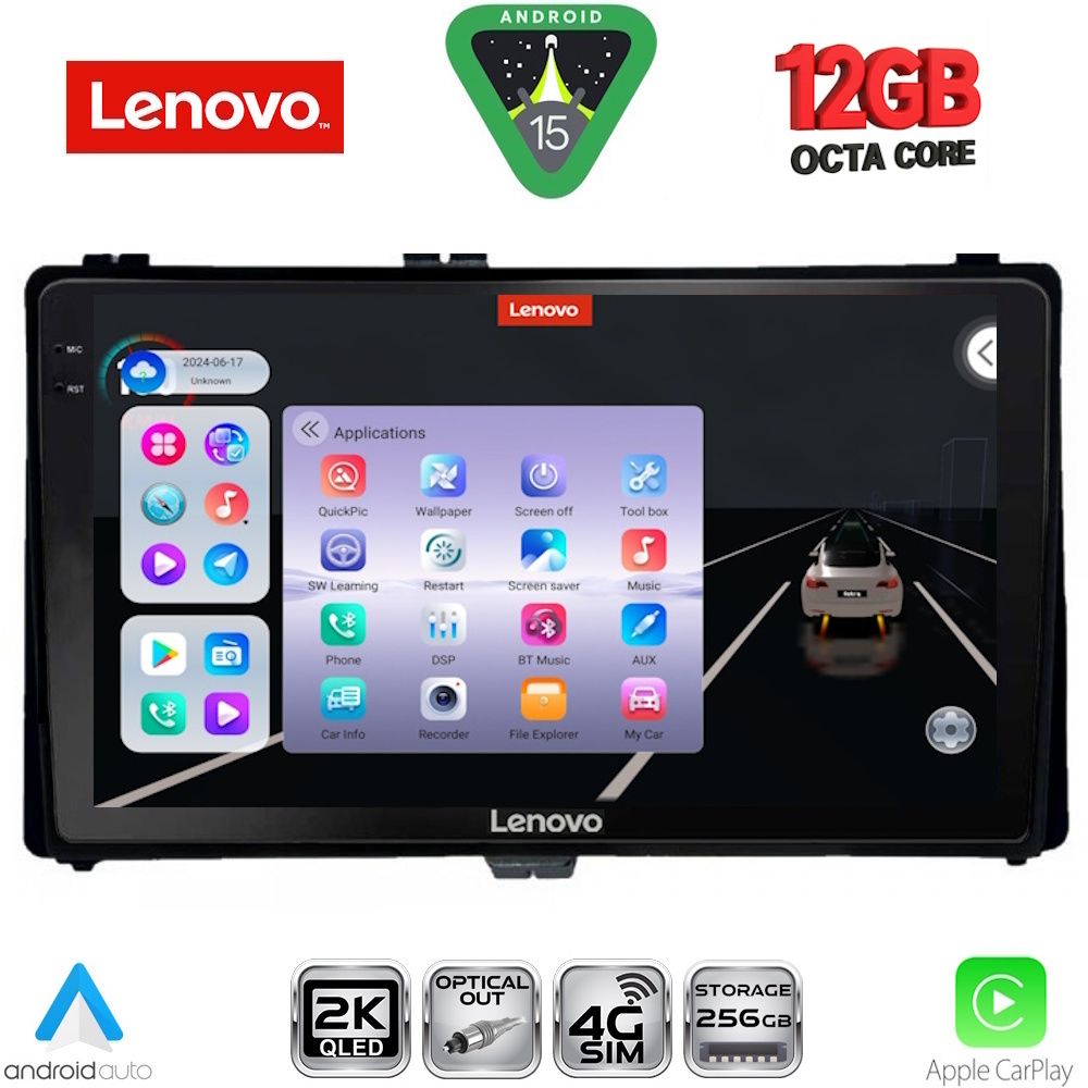 LENOVO SSZ 12703_CPA (9inc) MULTIMEDIA TABLET for TOYOTA AURIS mod. 2015-2021 – AYGO X mod. 2022-2026 – COROLLA mod. 2017-2019