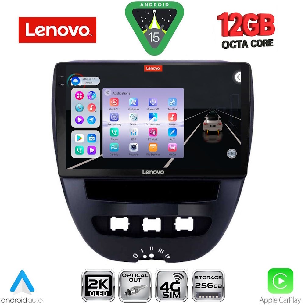 LENOVO SSZ 12707_CPA (10inc) MULTIMEDIA TABLET for CITROEN C1-PEUGEOT 107-TOYOTA AYGO mod. 2005-2014