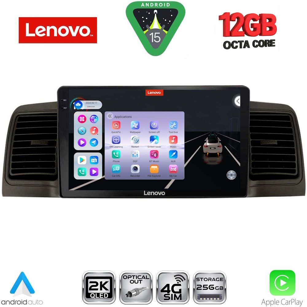 LENOVO SSZ 12712BL_CPA (9inc) MULTIMEDIA TABLET for TOYOTA COROLLA mod. 2001-2006 (BLACK)