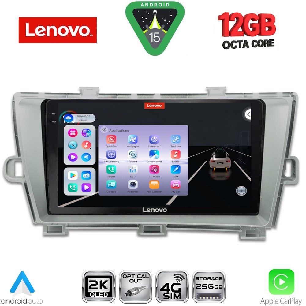 LENOVO SSZ 12726SL_CPA (9inc) MULTIMEDIA TABLET for TOYOTA PRIUS mod. 2009-2015 (SILVER)