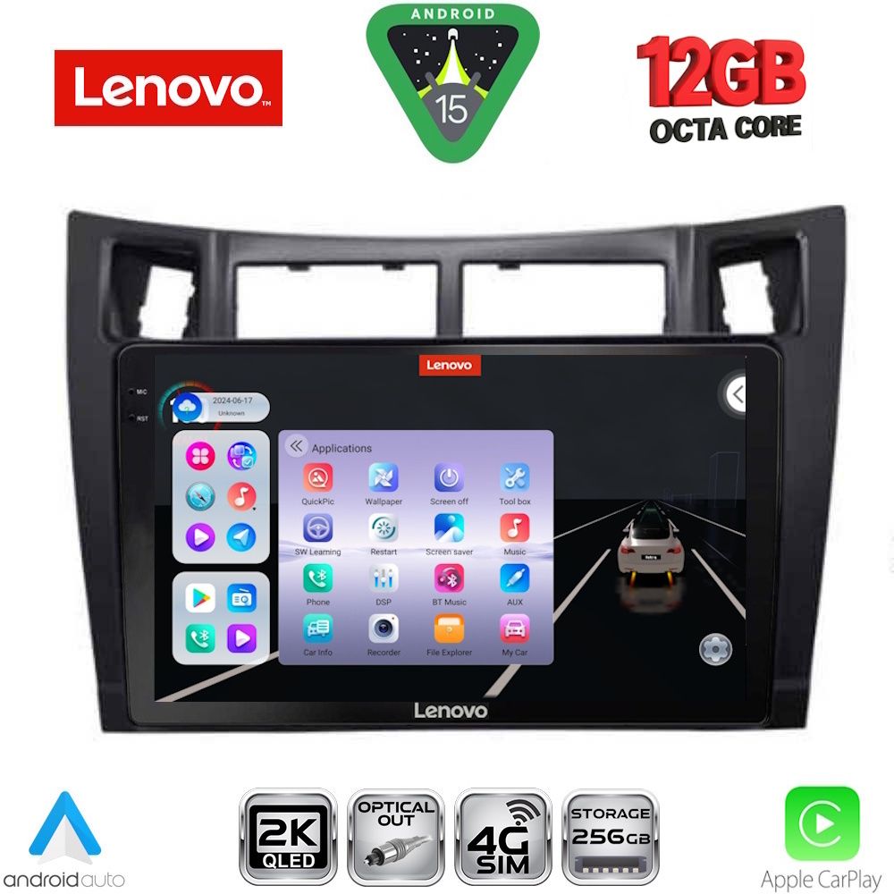 LENOVO SSZ 12736BL_CPA (9inc) MULTIMEDIA TABLET for TOYOTA YARIS mod. 2006-2011 (BLACK)