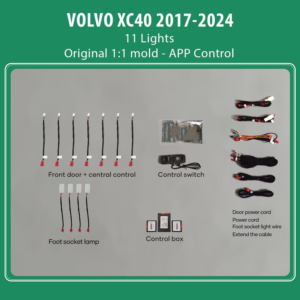 DIQ AMBIENT VOLVO XC40 AL (EX40) mod. 2018> (Digital iQ Ambient Light for VOLVO XC40 mod. 2018> with 11 Lights & with Original Ambient Light)