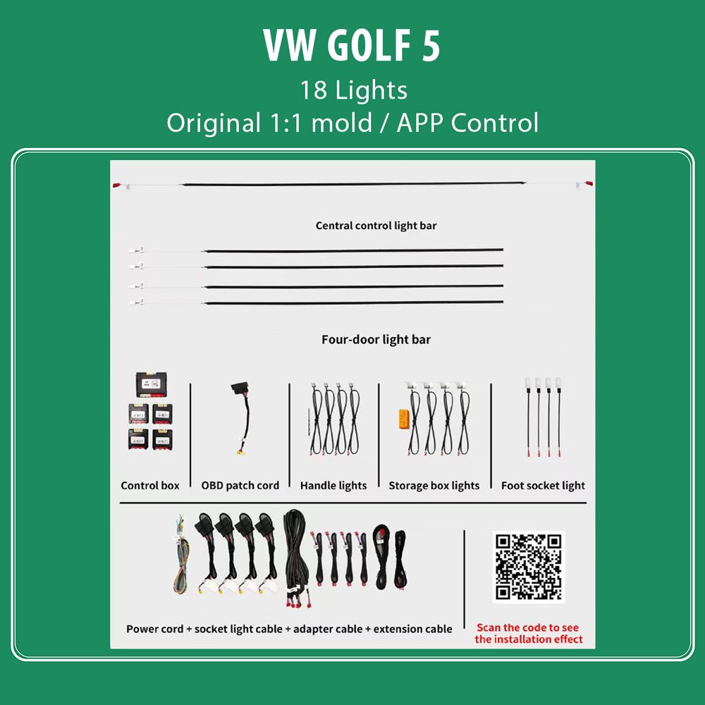 DIQ AMBIENT VW DZ05N (Digital iQ Ambient Light VW GOLF 5 mod. 2004-2008 with 18 Lights)
