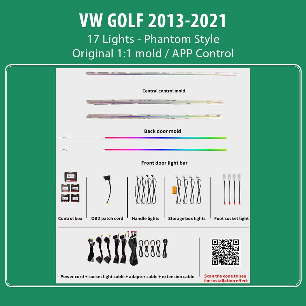 DIQ AMBIENT VW GOLF DZ06M (Digital iQ Ambient Light VW GOLF 7 mod. 2013-2021 with 17 Lights