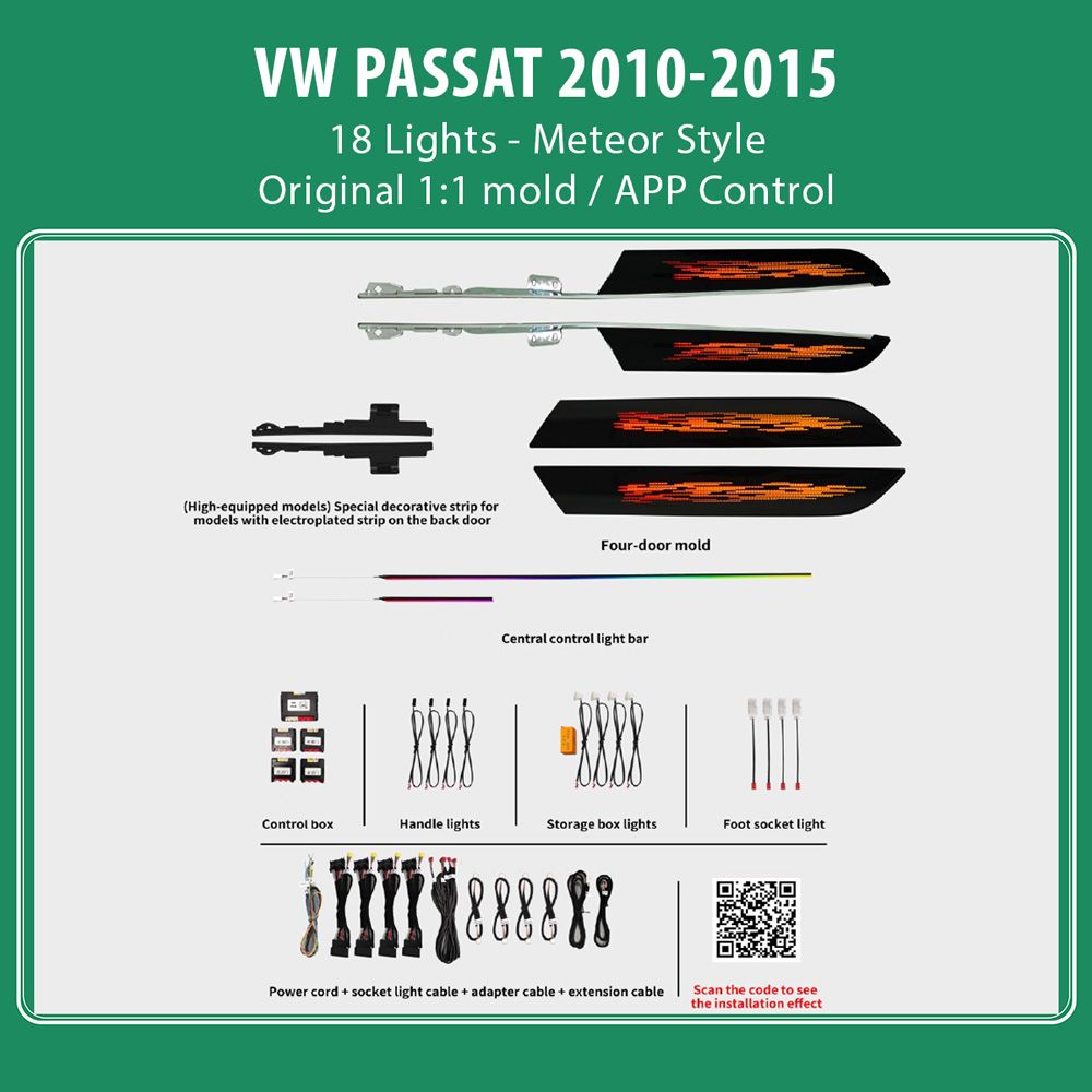 DIQ AMBIENT VW PASSAT DZ21M (Digital iQ Ambient Light for VW PASSAT mod. 2010-2015 with 18 Lights