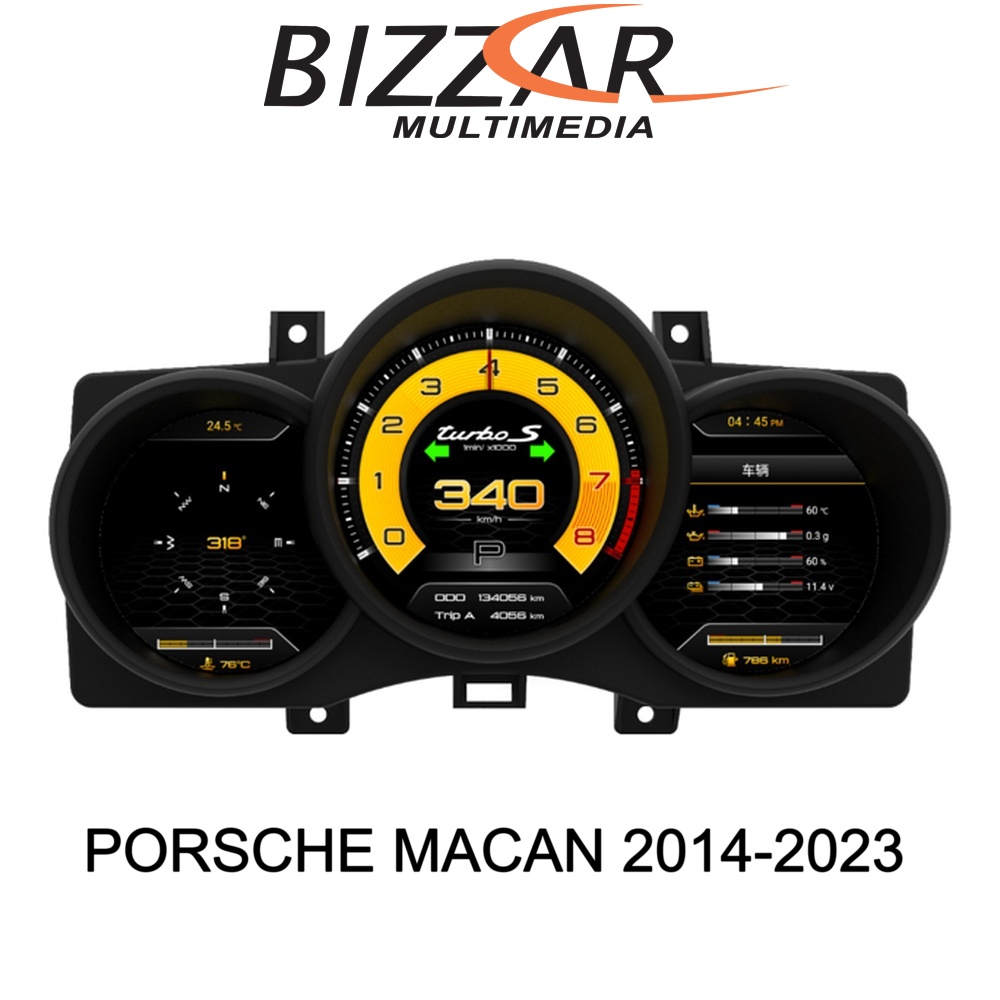 Bizzar Digital Cluster PORSCHE MACAN 2014-2023 Digital HD LCD Instrument Cluster 12.3" με Carplay | HDMI in