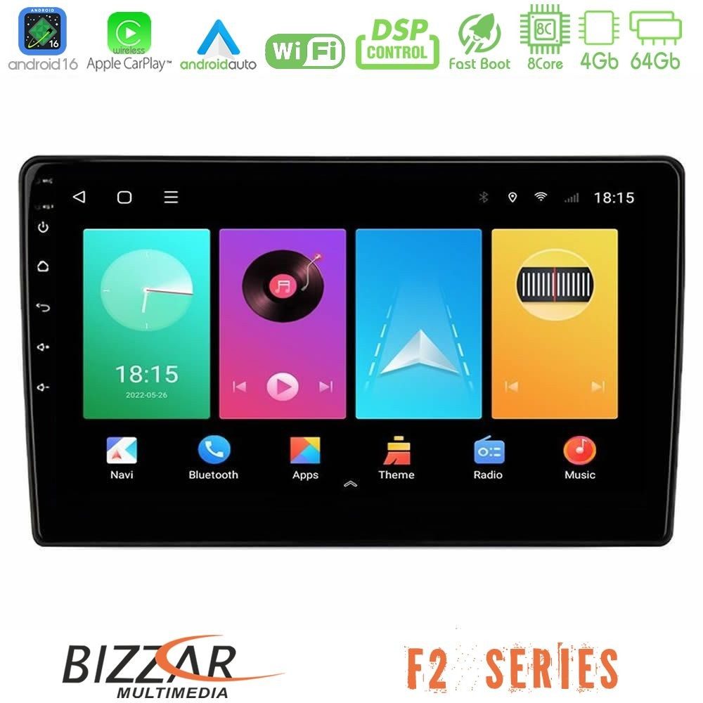 Bizzar F2 Series 8Core Android16 4+64GB Navigation Multimedia Tablet 9" με Carplay & Android Auto