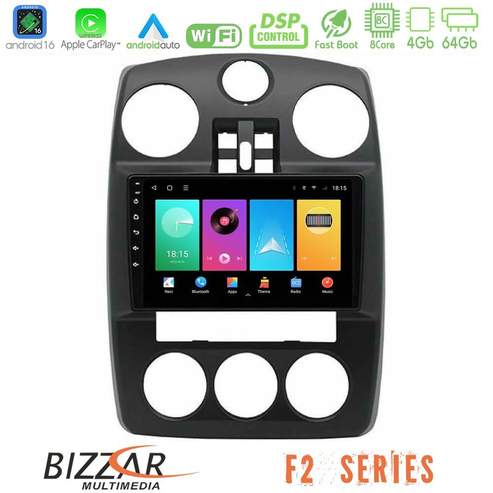 Bizzar F2 Series 8Core Android16 4+64GB Chrysler PT-Cruiser 2000-2005 Navigation Multimedia Tablet 9"