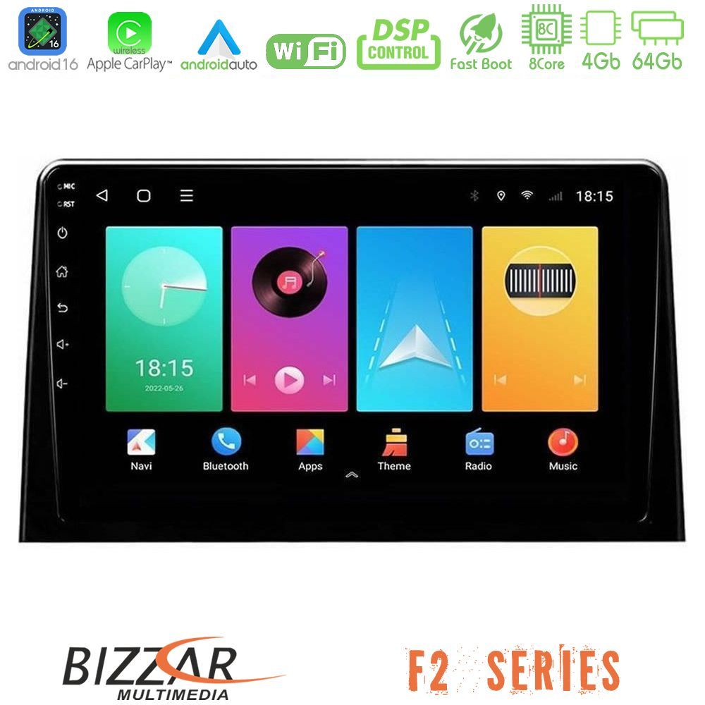 Bizzar F2 Series 8Core Android16 4+64GB Peugeot Partner / Citroën Berlingo 2020-> Navigation Multimedia Tablet 10"