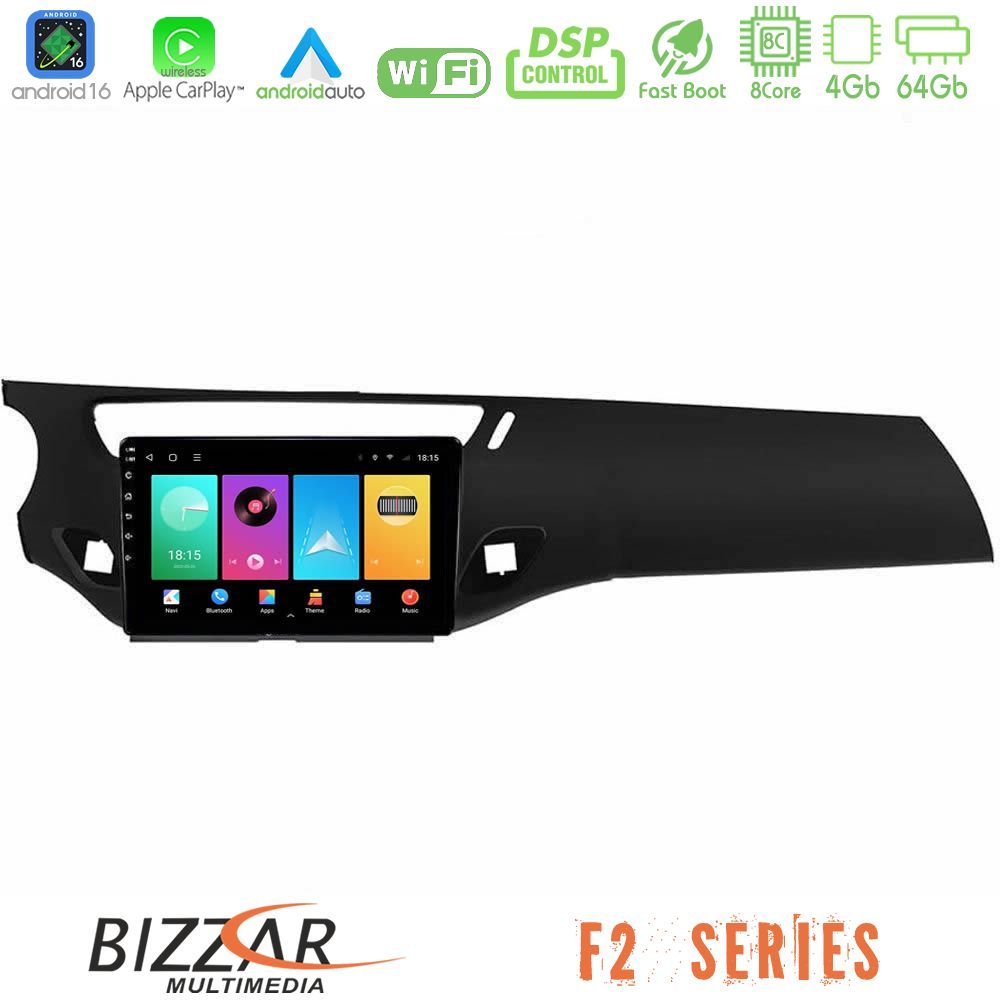 Bizzar F2 Series 8Core Android16 4+64GB  Citroen C3 2009-2016 Navigation Multimedia Tablet 9"    (Μαύρο γυαλιστερό)