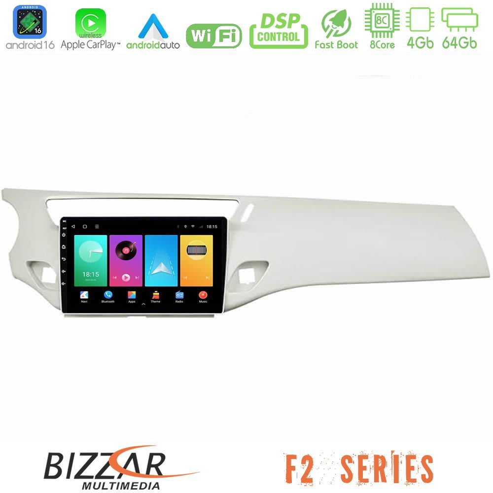 Bizzar F2 Series 8Core Android16 4+64GB  Citroen C3 2009-2016 Navigation Multimedia Tablet 9"    (Άσπρο)