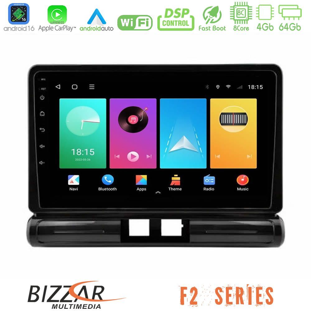 Bizzar F2 Series 8Core Android16 4+64GB  Citroen C3 2016-> Navigation Multimedia Tablet 9"    (Low Version))