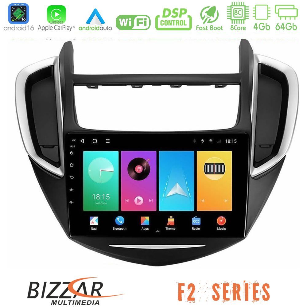 Bizzar F2 Series 8Core Android16 4+64GB Chevrolet Trax 2013-2020 Navigation Multimedia Tablet 9"