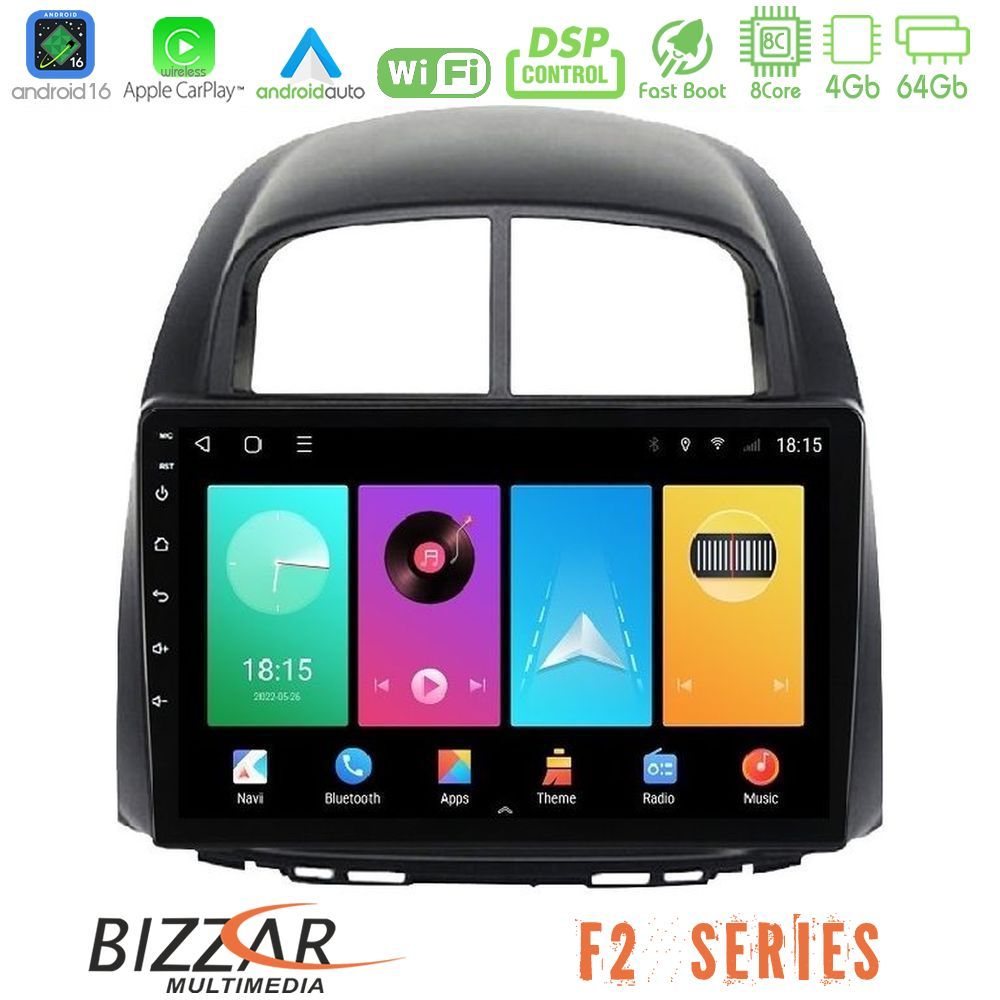 Bizzar F2 Series 8Core Android16 4+64GB  Daihatsu Sirion/Subaru Justy Navigation Multimedia Tablet 10"