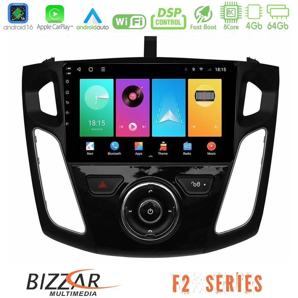 Bizzar F2 Series 8Core Android16 4+64GB  Ford Focus 2012-2018 Navigation Multimedia Tablet 9"