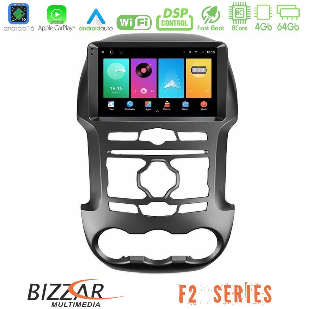 Bizzar F2 Series 8Core Android16 4+64GB  Ford Ranger 2012-2016 Navigation Multimedia Tablet 9"
