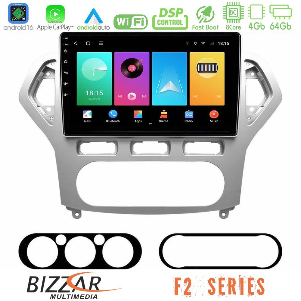 Bizzar F2 Series 8Core Android16 4+64GB  Ford Mondeo 2007-2010 AUTO A/C Navigation Multimedia Tablet 10"