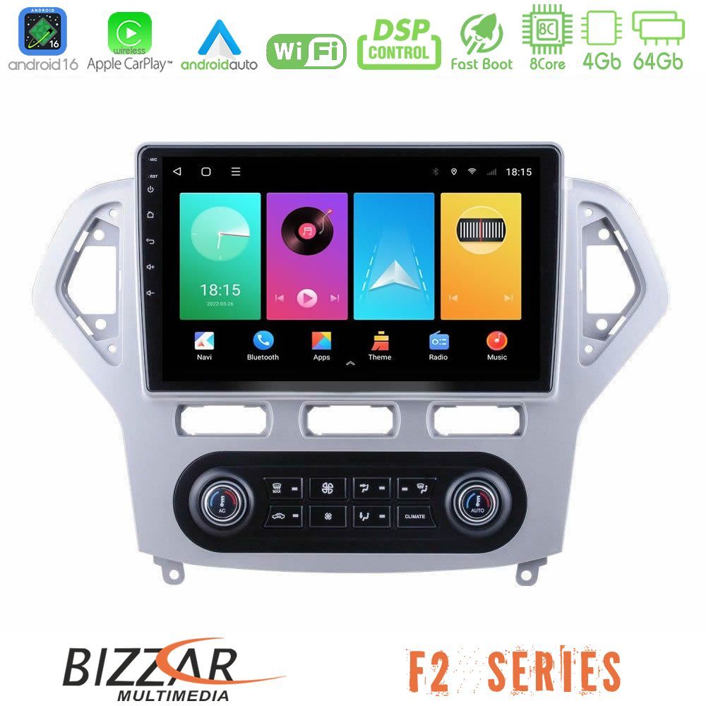 Bizzar F2 Series 8Core Android16 4+64GB  Ford Mondeo 2007-2011 (Auto A/C) Navigation Multimedia Tablet 10"
