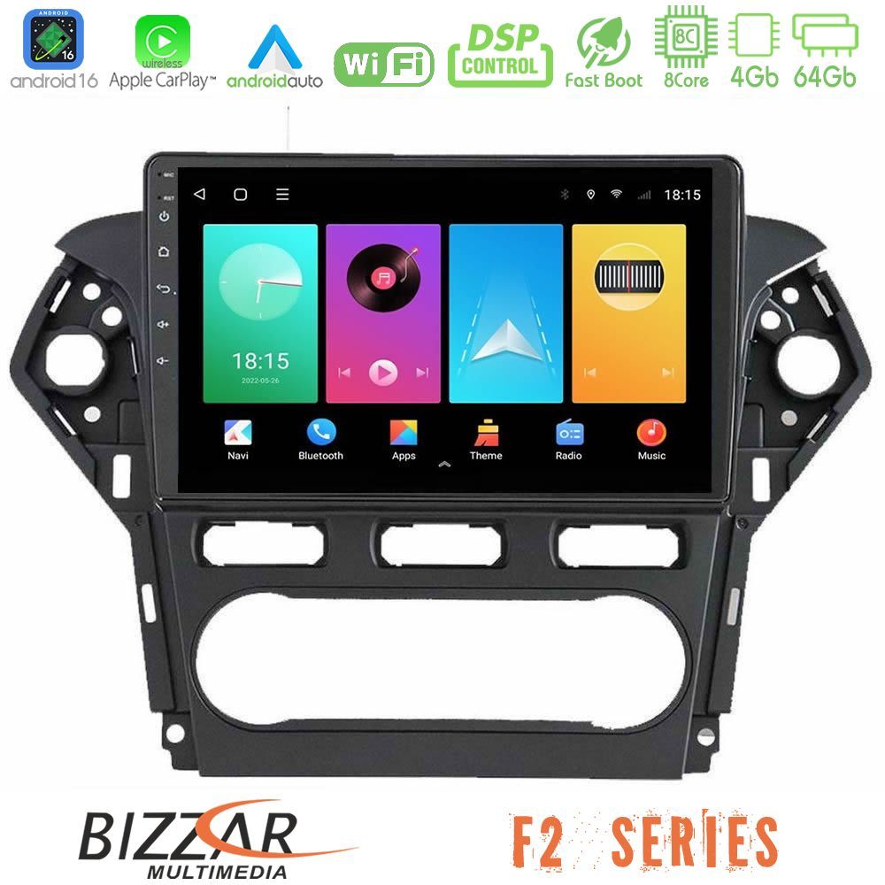 Bizzar F2 Series 8Core Android16 4+64GB  Ford Mondeo 2011-2014 Navigation Multimedia Tablet 10"