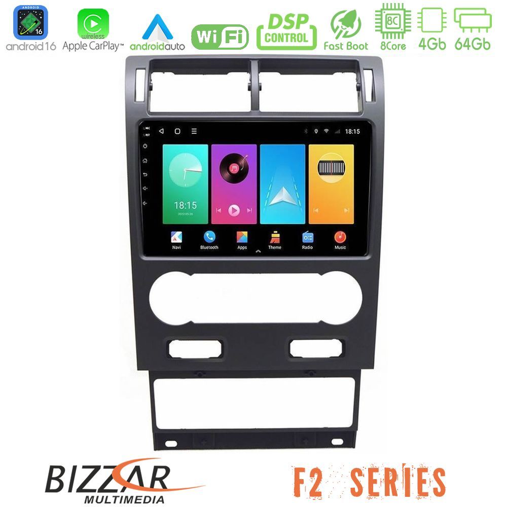 Bizzar F2 Series 8Core Android16 4+64GB  Ford Mondeo 2004-2007 Navigation Multimedia Tablet 9"