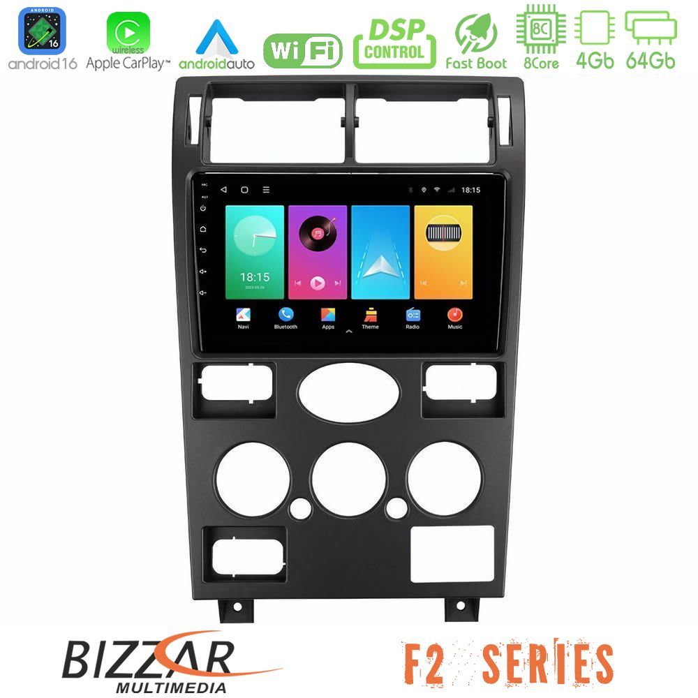 Bizzar F2 Series 8Core Android16 4+64GB  Ford Mondeo 2001-2004 Navigation Multimedia Tablet 9"