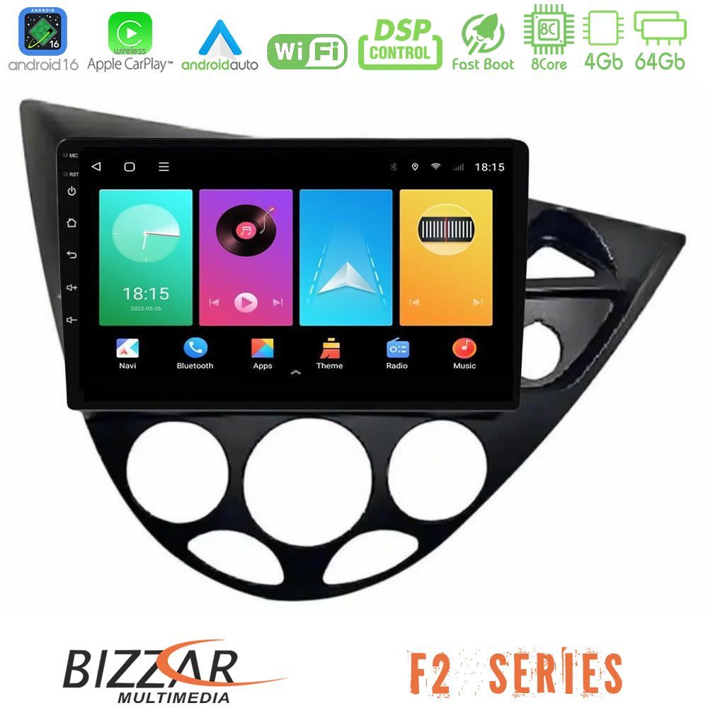 Bizzar F2 Series 8Core Android16 4+64GB Ford Focus 1999-2004 (RHD) Navigation Multimedia Tablet 9"