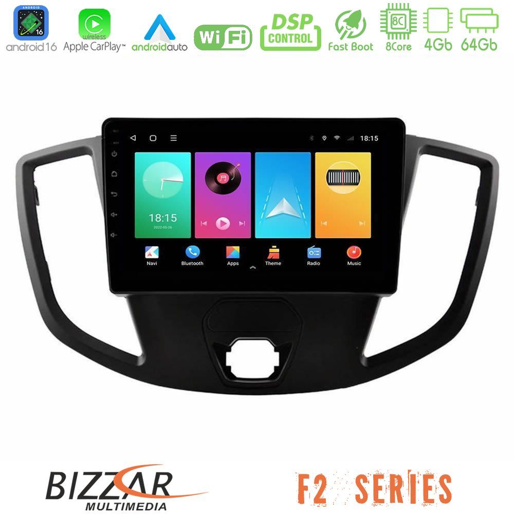 Bizzar F2 Series 8Core Android16 4+64GB Ford Transit 2014-> Navigation Multimedia Tablet 9"