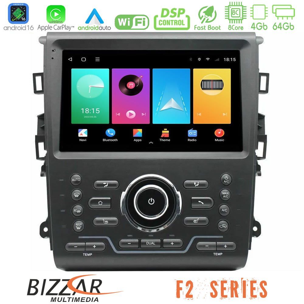 Bizzar F2 Series 8Core Android16 4+64GB Ford Mondeo 2014-2021 Navigation Multimedia Tablet 9"