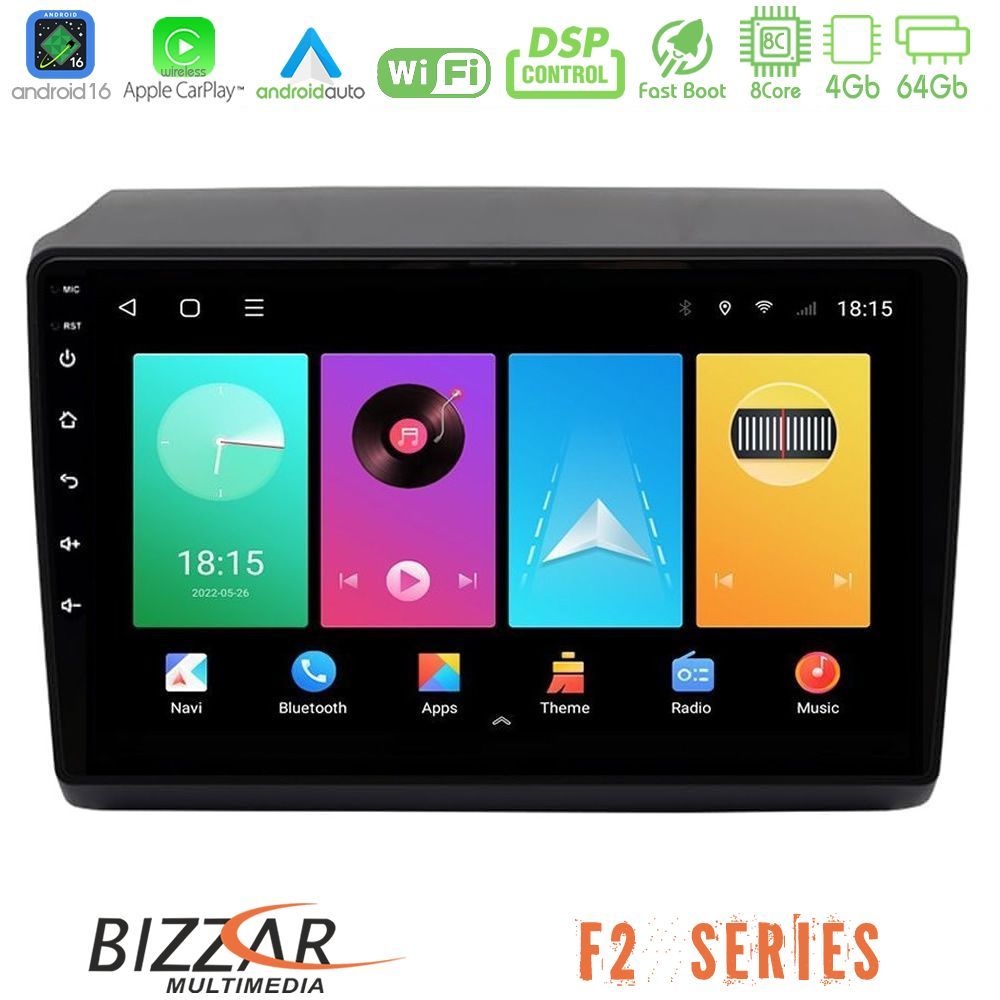 Bizzar F2 Series 8Core Android16 4+64GB Fiat Ducato/Citroen Jumper/Peugeot Boxer 2011-2021 Navigation Multimedia Tablet 9"