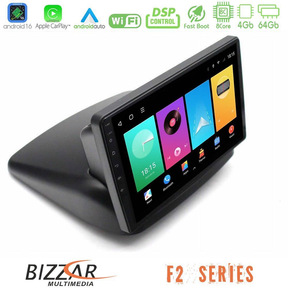 Bizzar F2 Series 8Core Android16 4+64GB  Fiat Doblo 2002-2009 Navigation Multimedia Tablet 10"