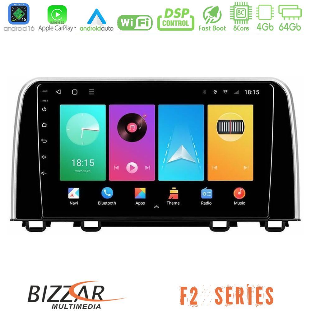 Bizzar F2 Series 8Core Android16 4+64GB Honda CR-V 2019-> Navigation Multimedia Tablet 10"