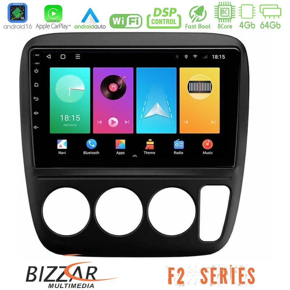 Bizzar F2 Series 8Core Android16 4+64GB Honda CRV 1997-2001 Navigation Multimedia Tablet 9"