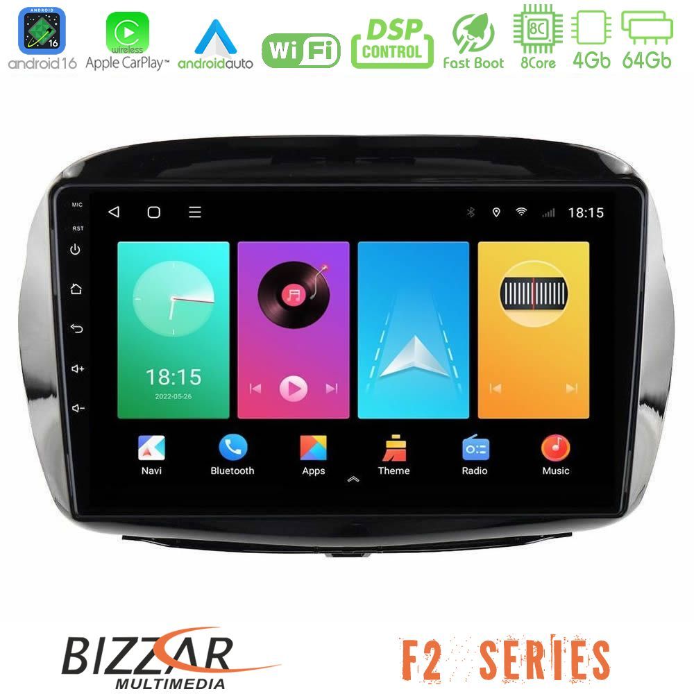 Bizzar F2 Series 8Core Android16 4+64GB Honda FR-V 2004-2009 Navigation Multimedia Tablet 10"