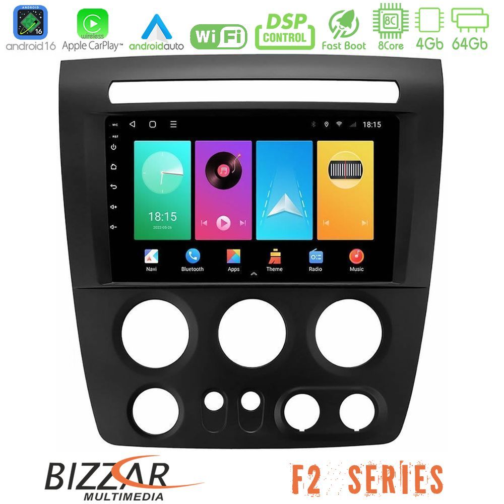 Bizzar F2 Series 8Core Android16 4+64GB Hummer H3 2005-2009 Navigation Multimedia Tablet 9"