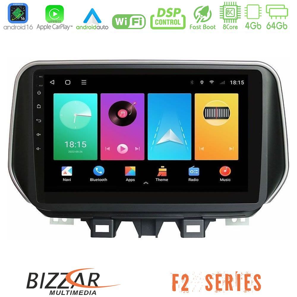 Bizzar F2 Series 8Core Android16 4+64GB Hyundai Tucson 2019-> Navigation Multimedia Tablet 9"