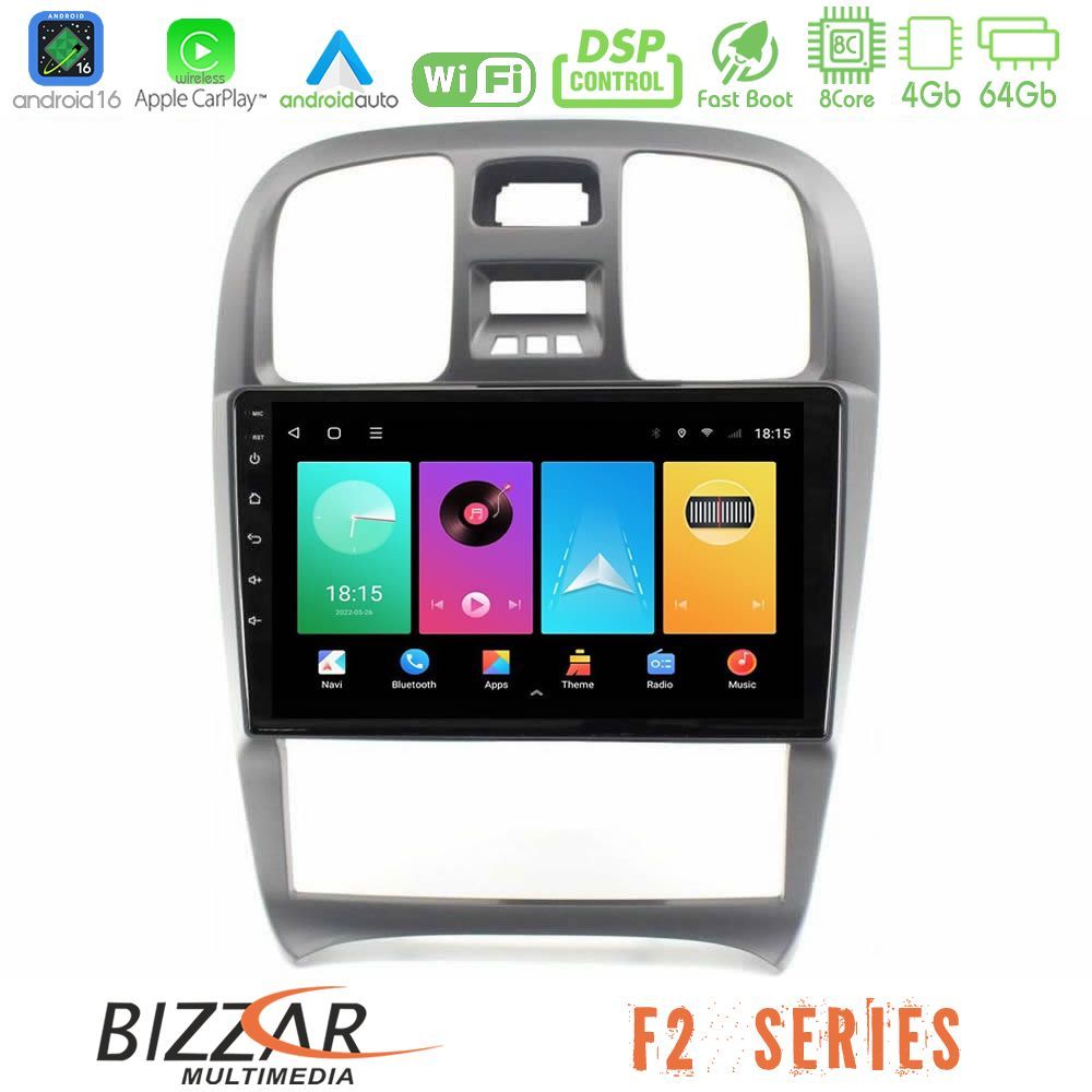 Bizzar F2 Series 8Core Android16 4+64GB Hyundai Sonata 2001-2005 Navigation Multimedia Tablet 9"